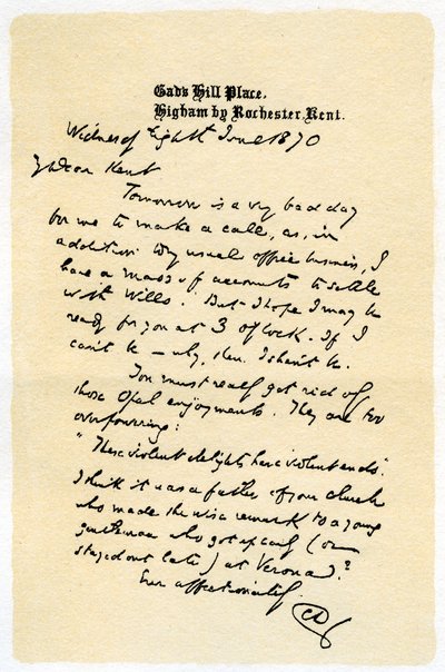 Ein handgeschriebener Brief, 1870, 1899 von Unbekannt