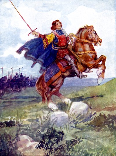 Ein Ritter auf einem steigenden Pferd von Unbekannt