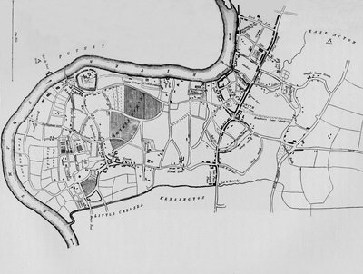 Eine Karte von Fulham im Jahr 1813, 1911 von Unbekannt