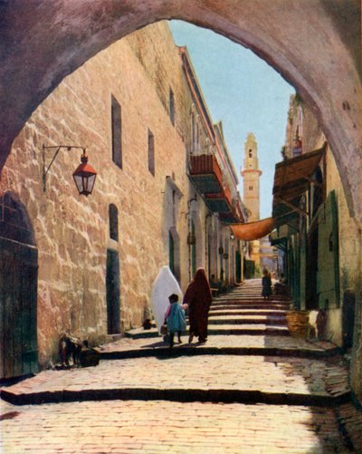 Eine Straße in Jerusalem, Israel, 1926 von Unbekannt