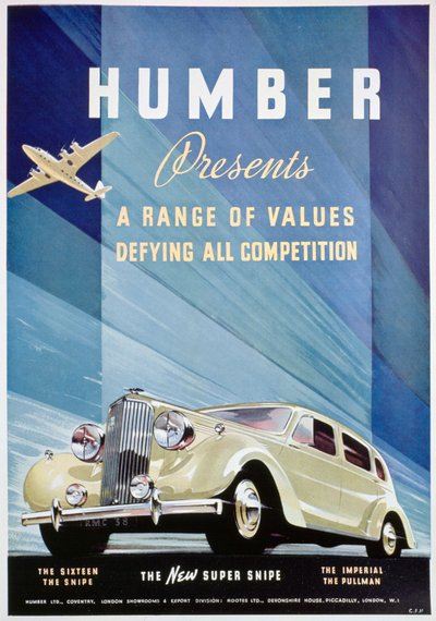 Werbung für Humber-Autos, 1938 von Unbekannt