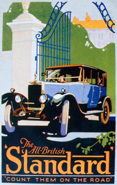 Werbung für Standard-Autos, 1920er Jahre von Unbekannt