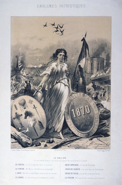 Allegorie der französischen patriotischen Embleme, 1870 von Unbekannt