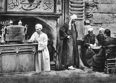 Ein arabisches Kaffeehaus, Kairo, Ägypten, um 1920er von Unbekannt