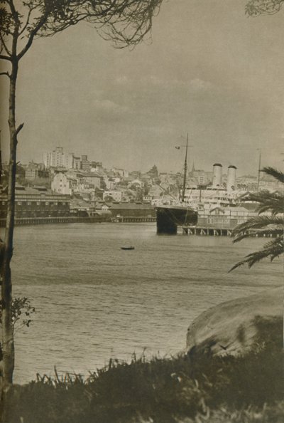 Ein Orient-Liner im Woolloomooloo Bay, 1937 von Unbekannt
