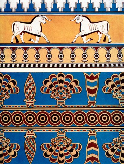 Assyrisches Ziegel- und Fliesendesign, 1933-1934 von Unbekannt