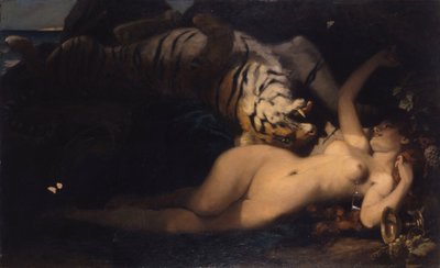 Bacchantin spielt mit einem Tiger von Unbekannt Unbekannt