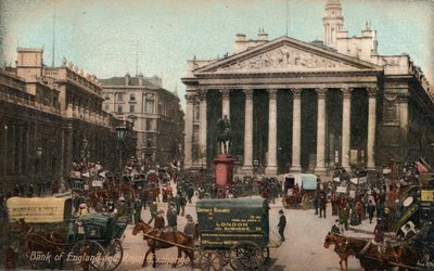 Bank of England und Royal Exchange, ca. 1910 von Unbekannt