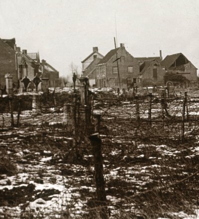 Stacheldraht, Nieuwkapelle, Flandern, Belgien, um 1914-1918 von Unbekannt