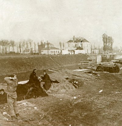 Belgischer Ausguck, Yser, Flandern, Belgien, ca. 1914-1918 von Unbekannt