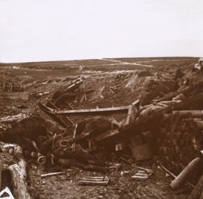 Bombardierte Batterie, Clery, Frankreich, ca. 1914-1918 von Unbekannt