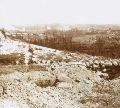 Bombardierung, Ablain-Saint-Nazaire, Nordfrankreich, ca. 1914-ca. 1918 von Unbekannt