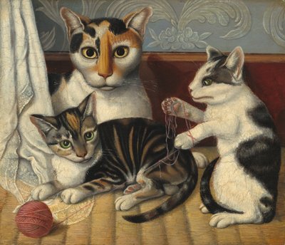Katze und Kätzchen von Unbekannt