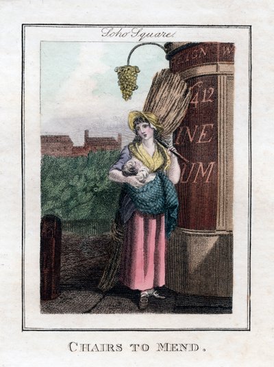 Stühle zu reparieren, Soho Square, London, 1805 von Unbekannt