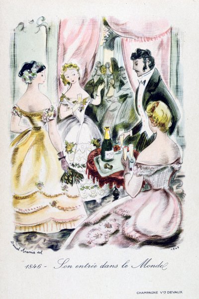 Champagne Devaux Werbung, 1846 von Unbekannt