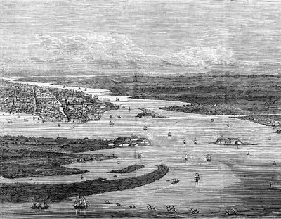 Charleston Hafen, South Carolina, mit gesunkenen Schiffen von Unbekannt