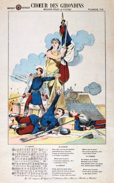 Chor der Girondisten, Liedblatt, Deutsch-Französischer Krieg, 1870-1871 von Unbekannt