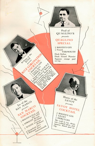 Cocktailrezepte, um 1935 von Unbekannt