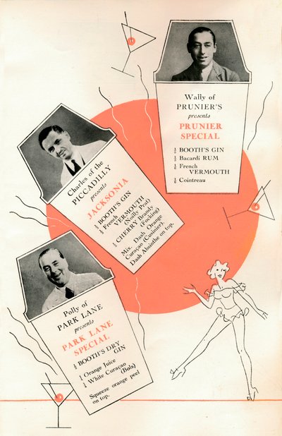 Cocktailrezepte, ca. 1935 von Unbekannt
