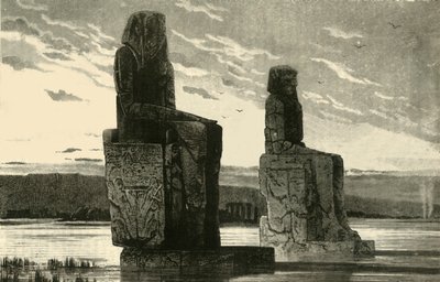 Kolossale Statuen in Theben, 1890 von Unbekannt