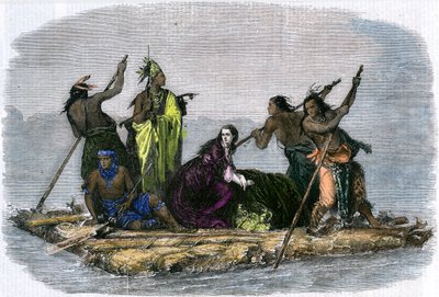 Komantschen entführen ein gefangenes Mädchen, um 1860 von Unbekannt