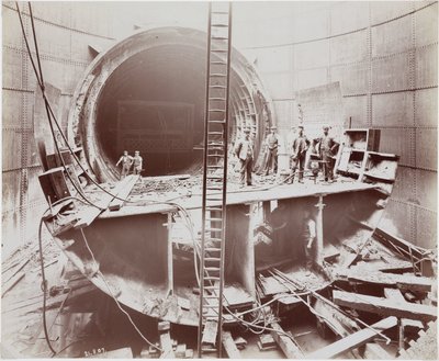 Bau, Tunnel Bau des Rotherhithe-Tunnels, London von Unbekannt