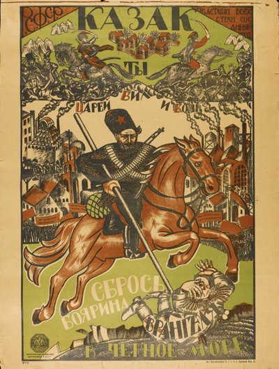 Kosak wirft Wrangel ins Schwarze Meer Poster von Unbekannt