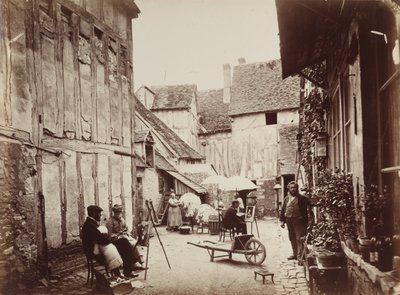 Hof mit Malern, späte 1860er Jahre von Unbekannt