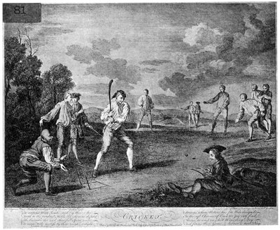 Cricket im Jahr 1743, 1912 von Unbekannt