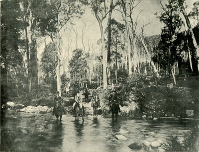 Flussüberquerung, nahe Buffalo Falls, 1901 von Unbekannt