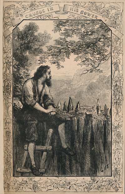 Crusoe in seiner Laube, um 1870 von Unbekannt