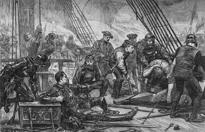 Tod von Sir Andrew Barton, August 1511, um 1880 von Unbekannt
