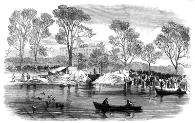 Entwässerung des Serpentine River, Hyde Park, London, 1869 von Unbekannt