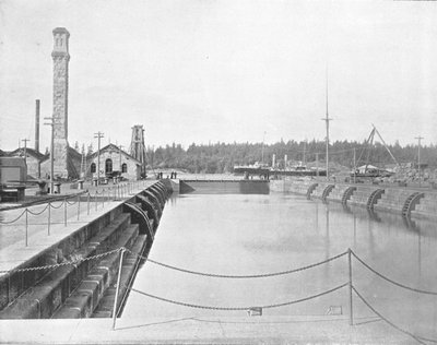 Trockendock in Esquimalt, British Columbia, Kanada, um 1900 von Unbekannt