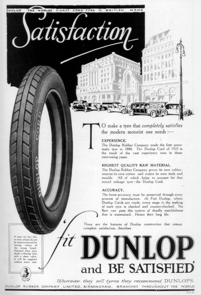 Dunlop-Werbung, 1923 von Unbekannt