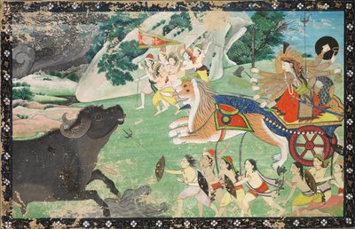 Durga tötet Mahisha, um 1830 von Unbekannt