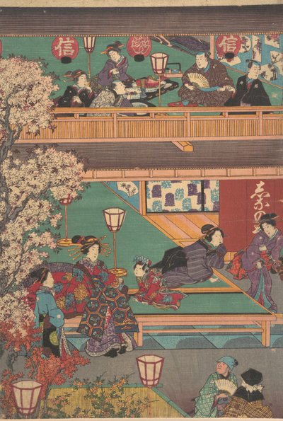 Früher Abend im Yoshiwara-Gasthaus von Unbekannt