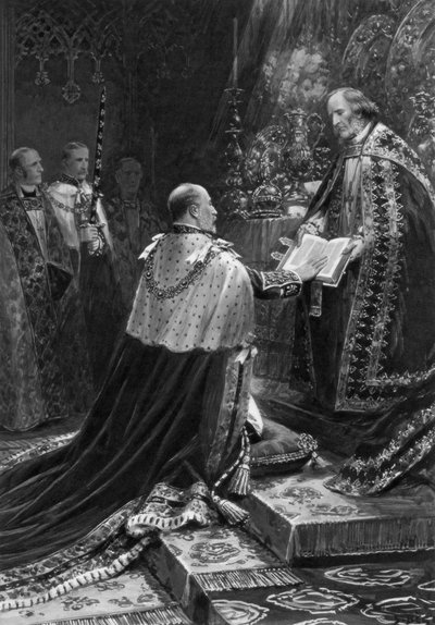Edward VII. legt den Eid ab, 1902 von Unbekannt