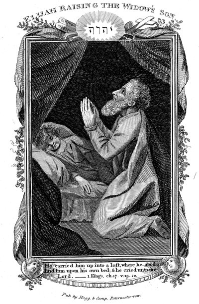 Elija erweckt den Sohn der Witwe, um 1808 von Unbekannt