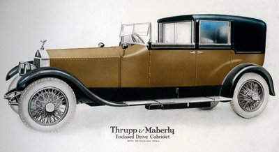 Geschlossener Rolls-Royce Cabriolet mit offener Verlängerung, ca. 1910-1929 von Unbekannt