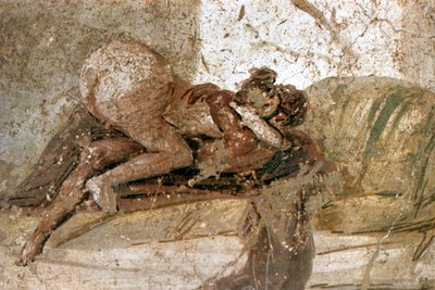 Erotisches Wandgemälde, Pompeji, Italien von Unbekannt