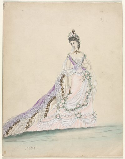 Modestudie entworfen für Worth, 1870 von Unbekannt