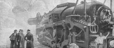 Abfeuern der 111-Tonnen-Kanone in Woolwich, Juni 1887 von Unbekannt