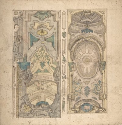 Vier alternative Entwürfe für ein Gewölbe, 1700-1780 von Unbekannt