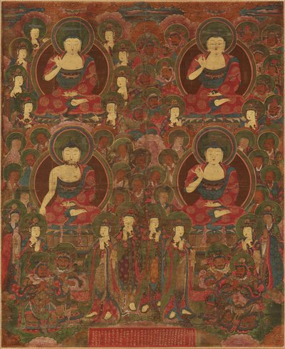 Versammlung von vier Buddhas von Unbekannt