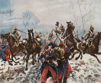 Deutsche Kürassiere bei Poupry, 2. Dezember 1870, 1936 von Unbekannt