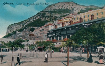 Gibraltar - Kasematten-Kaserne und Felskanone, ca. 1900 von Unbekannt