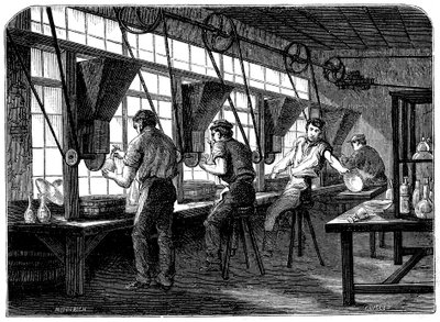 Glasschneider an ihren Rädern, um 1870 von Unbekannt