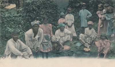 Grüße aus Jamaika. Kulis beim Waschen, 1905 von Unbekannt