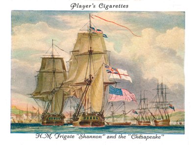 H.M. Fregatte Shannon und die Chesapeake, 1936 von Unbekannt